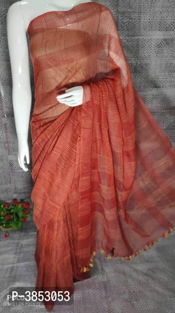 Organza silk saree fabric close-up – Weaveify