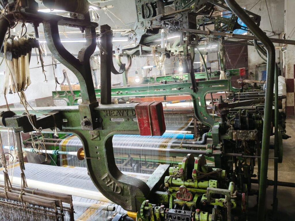 Fabric sourcing from India showing handloom and powerloom production