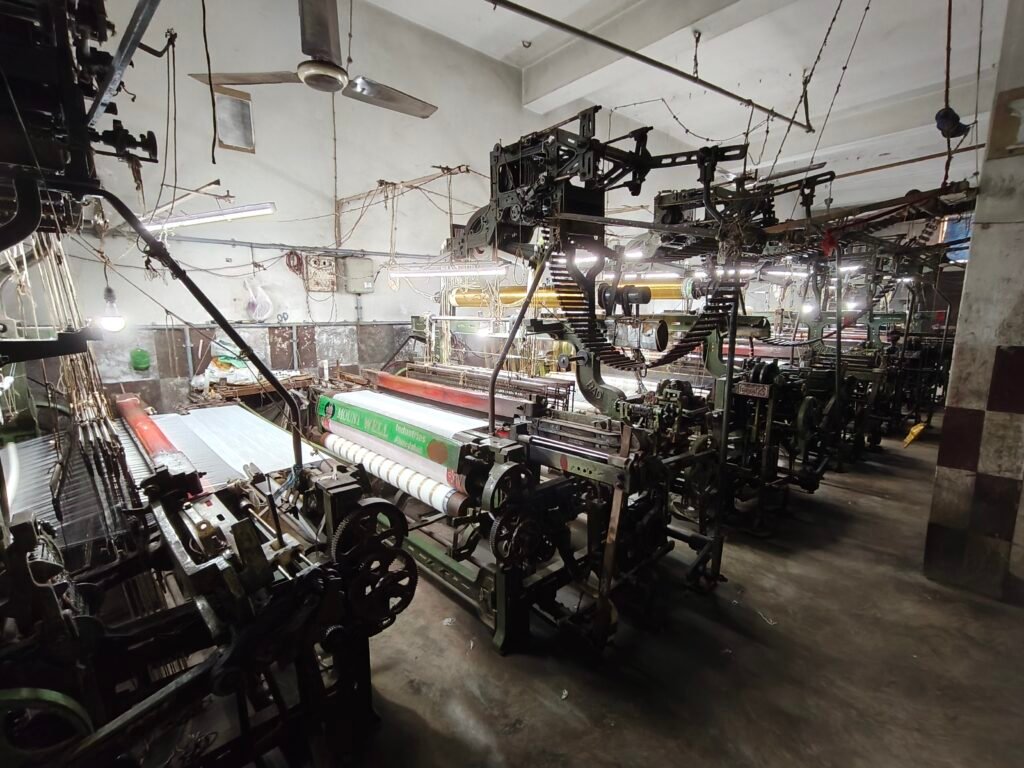 Powerloom weaving of sustainable fabrics in India